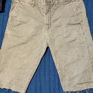 H&M Olive Flat Front Shorts Casual Style